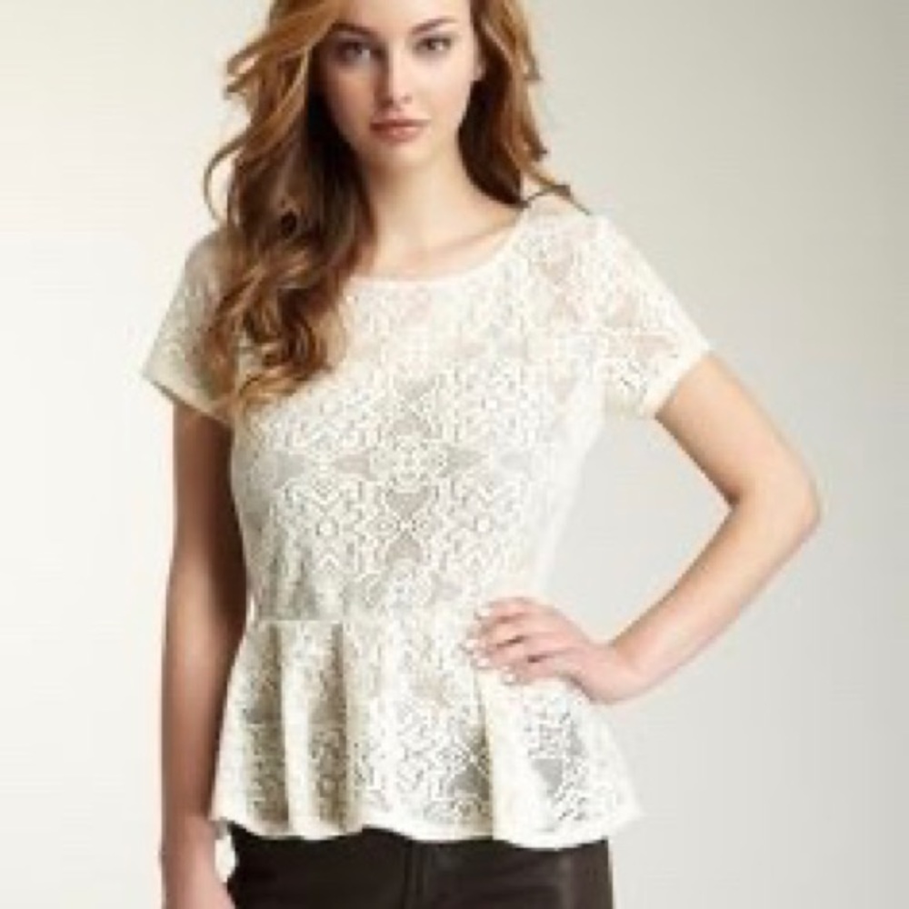 ANNALEE+HOPE peplum crochet top stretch waist